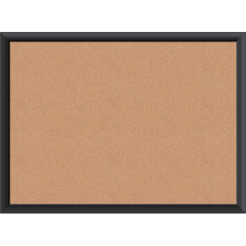 U Brands Cork Bulletin Board, 24 x 18 Inches, Black Aluminum Frame