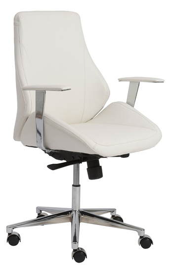 Euro Style Bergen White Low Back Office Chair