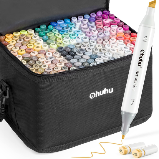 Ohuhu Alcohol Markers, Double Tipped Art Marker Set for Kids Adults Coloring Boo