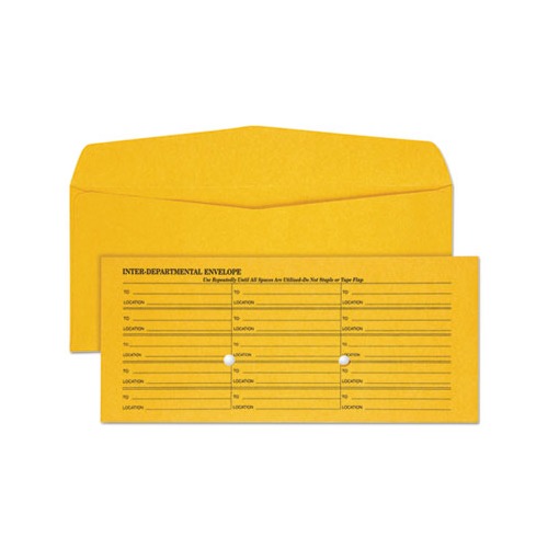 Light Brown Fold Flap Kraft Trade Size Interoffice Envelope