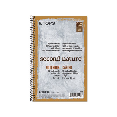 Second Nature Single Subject Wirebound Notebooks