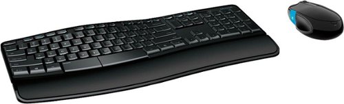 Microsoft - Ergonomic Full-size Wireless Sculpt Comfort Desktop USB Keyboard and Mouse Bundle - Black