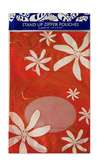Hawaiian Designed Stand Up Zipper Pouches (Choose Design)