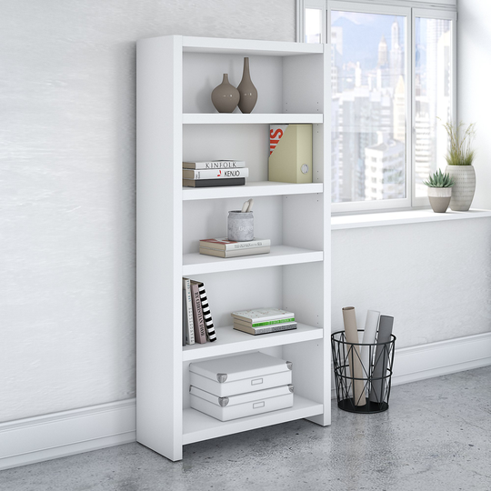 White 5-Shelf Bookcase - Echo